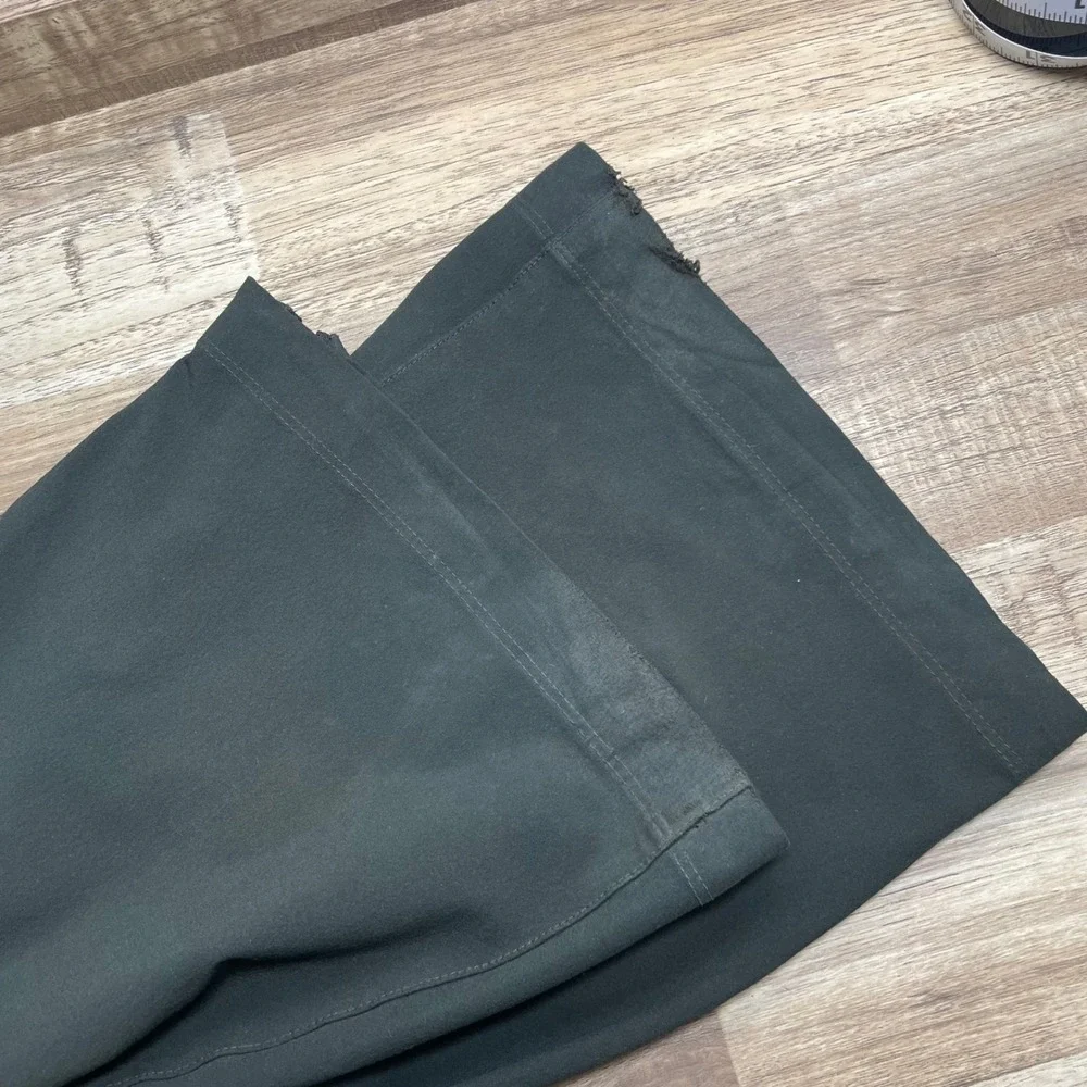 Nike Fit Dry Hiking Pants Womens Medium Dark Olive Green Belted Ankle Zip Flared